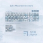 Lake Mountain Scenery 104+4 / 26 PBT Backlit Keycaps Set Cherry Profile for MX Switches Mechanical Gaming Keyboard